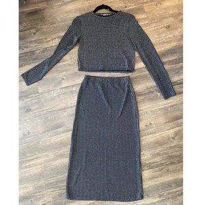 Reformation Shiny Ribbed Two Piece Set